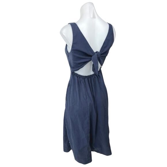 Kit and Ace Women's Blue Sleeveless Cutout Bow Tie Back Maxi A-Line Dress Size 2 - Picture 2 of 5